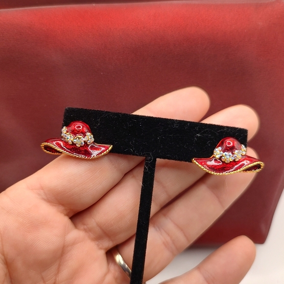 Red Hat Society Earrings and a Red Hat Society Pin! - Picture 4 of 8
